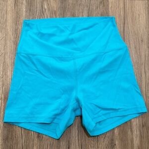 CRZ bright blue high-waisted biker shorts